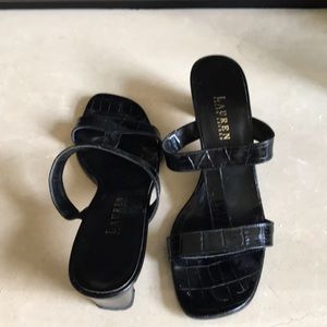 Ralph Lauren black slip on sandals